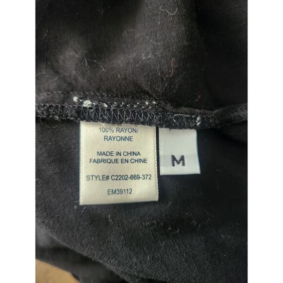 Cloth & Stone Women's Hi Low Black Long Sleeves V Neck Blouse Size M - Picture 5 of 7
